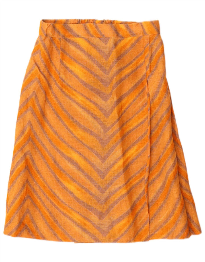 Gonna a trapezio da donna STIZZOLI IT 42 media W28 viscosa a righe arancioni