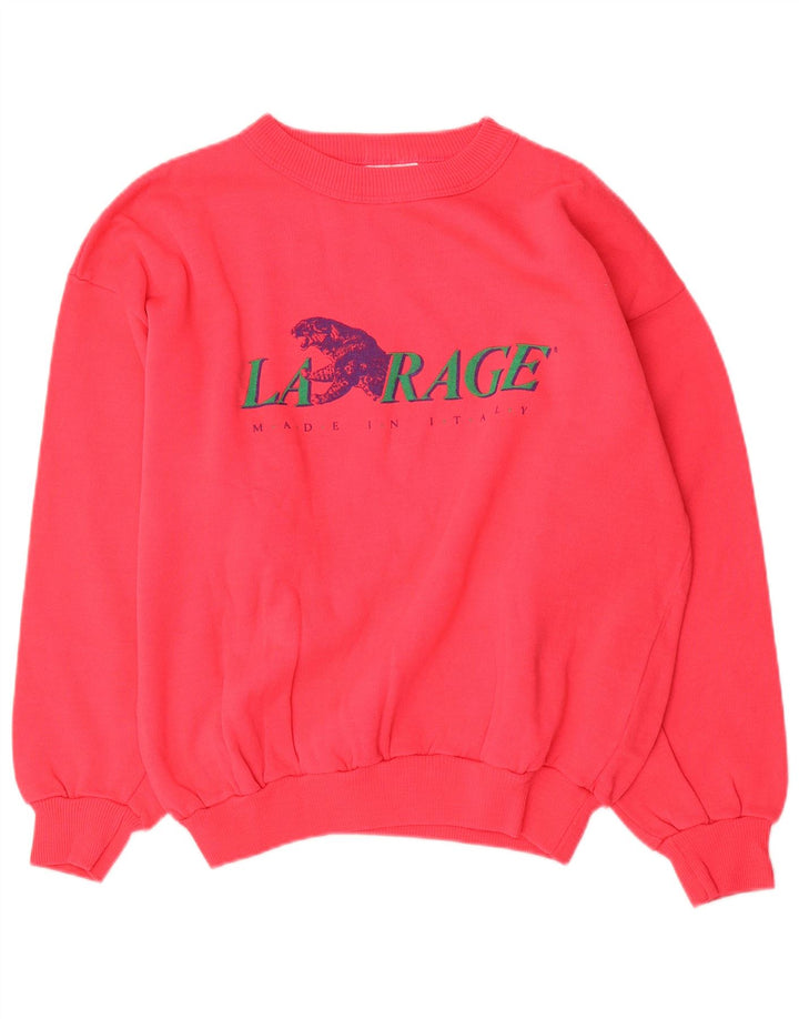 Felpa grafica da uomo vintage in cotone rosa medio