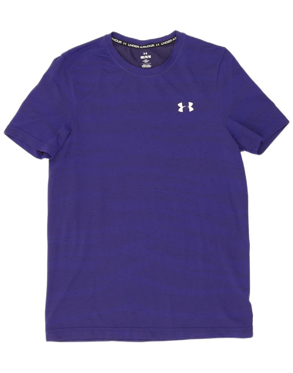 T-shirt da uomo Under Armour Top medio a righe blu navy