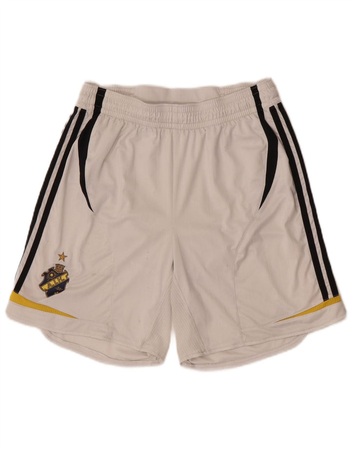 Pantaloncini sportivi Adidas da uomo XL in poliestere color block bianco
