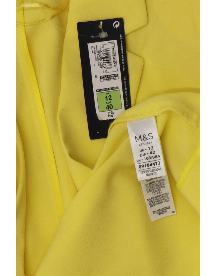 Giacca blazer aperta con maniche a 3/4 Marks & Spencer da donna UK 12 giallo medio