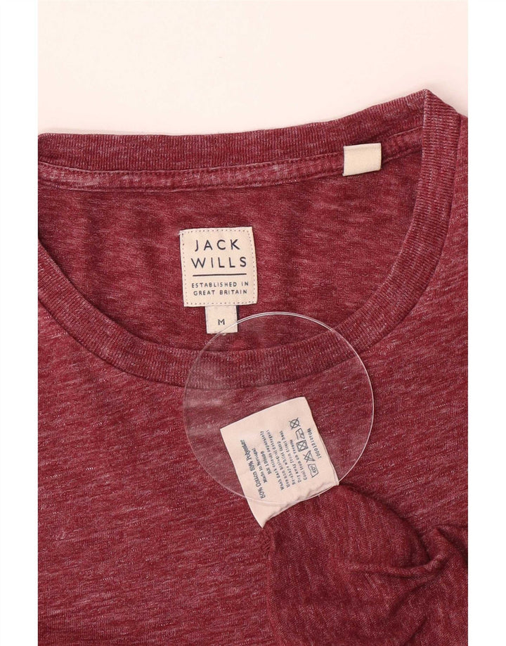T-shirt da uomo Jack Wills Top in cotone screziato bordeaux medio