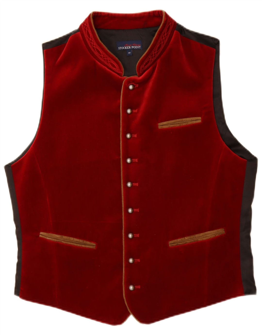 STOCKERPOINT Gilet da uomo in velluto Trachten EU 48 piccolo cotone rosso