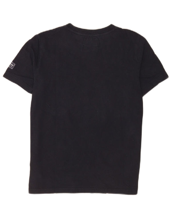 T-shirt grafica regolare da donna Superdry Top UK 10 Small Blu Navy Cotone