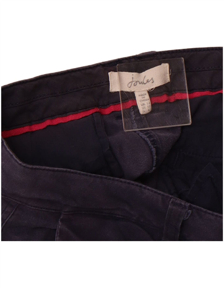Pantaloni chino corti da donna JOULES UK 14 medi W34 L24 cotone blu navy