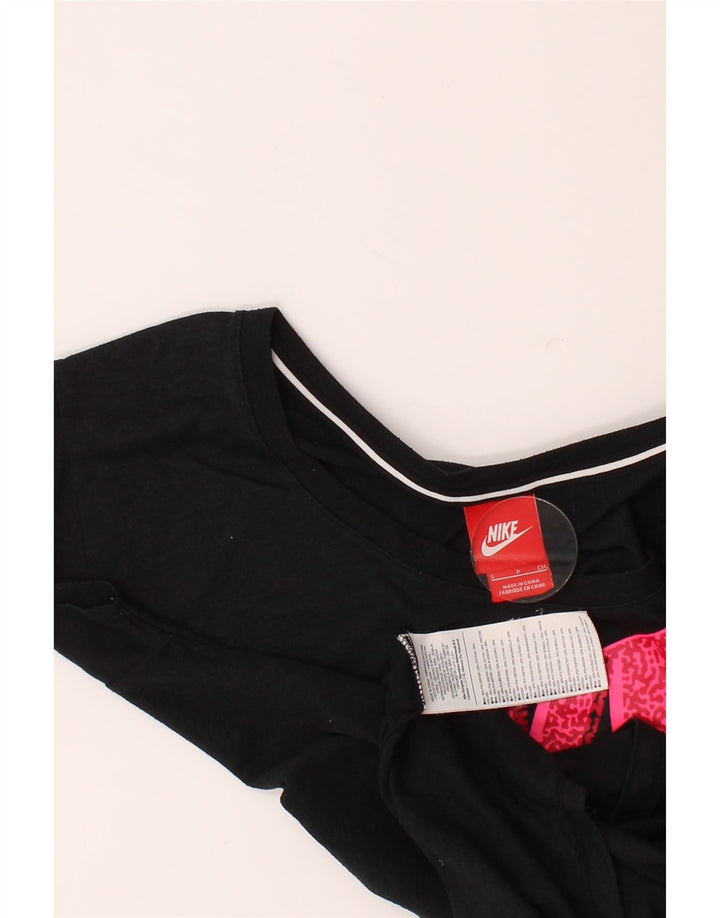 NIKE Womens Graphic T-Shirt Top UK 10 Small Black Polyester Vintage Nike and Second-Hand Nike from Messina Hembry 