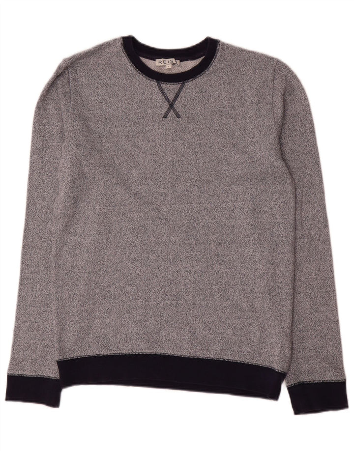Felpa da uomo Reiss Maglione piccolo grigio screziato in viscosa