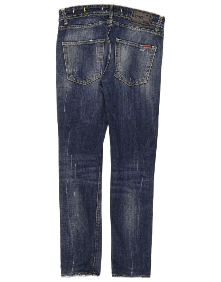 Jeans slim invecchiati da uomo Liu Jo W32 L29 blu navy