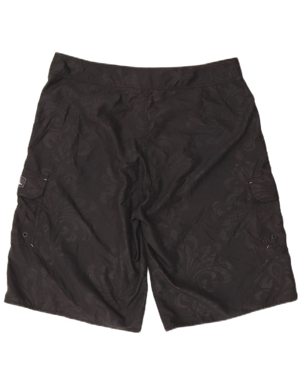 Pantaloncini da bagno da uomo Quiksilver grandi in poliestere nero con motivi cachemire