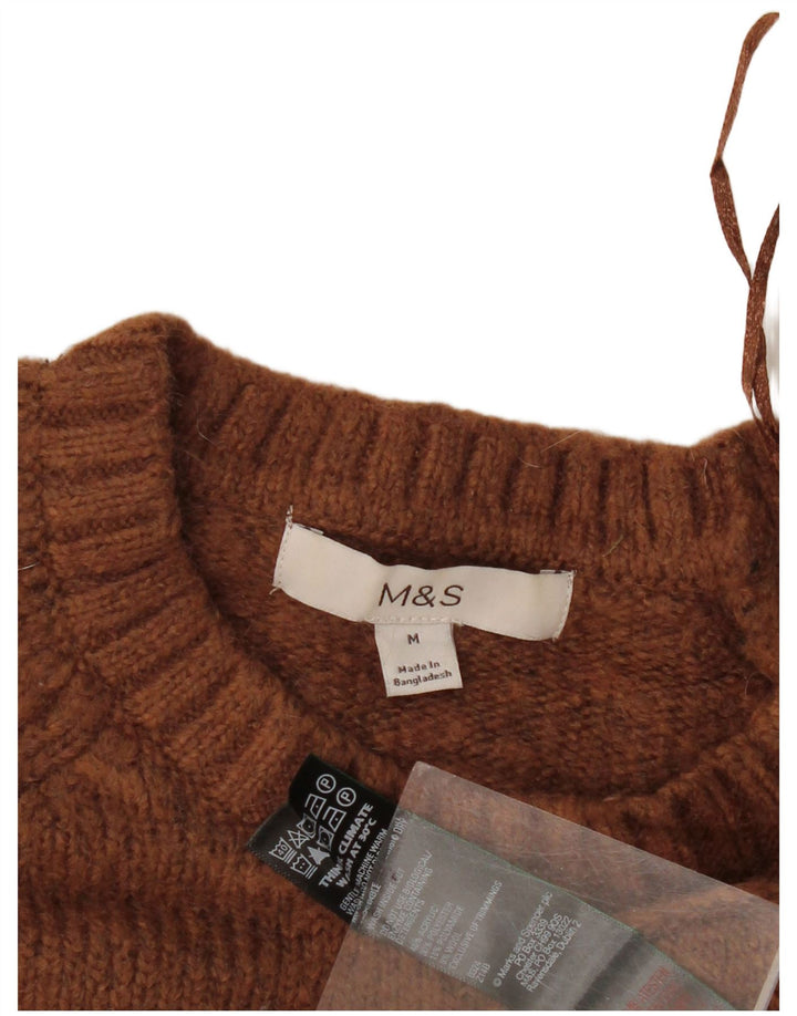 Maglione maglione girocollo da donna Marks & Spencer UK 14 Marrone medio