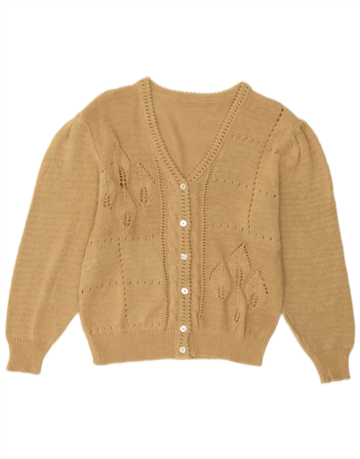 Maglione cardigan da donna vintage UK 14 Beige medio