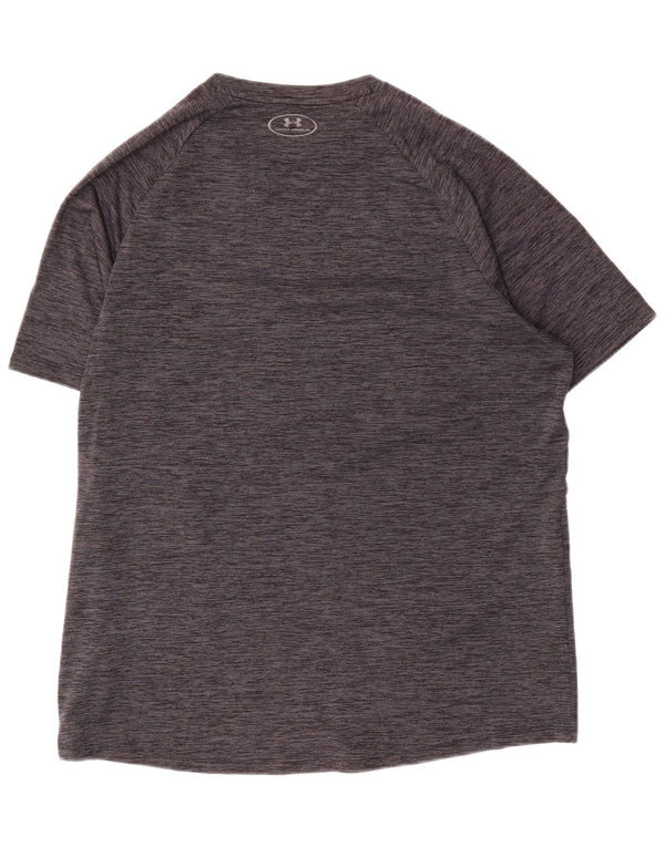 T-shirt grafica da uomo Under Armour Top grande in poliestere chiazzato grigio