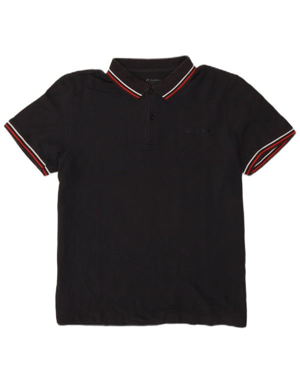 Polo da uomo Lotto XL a righe nere