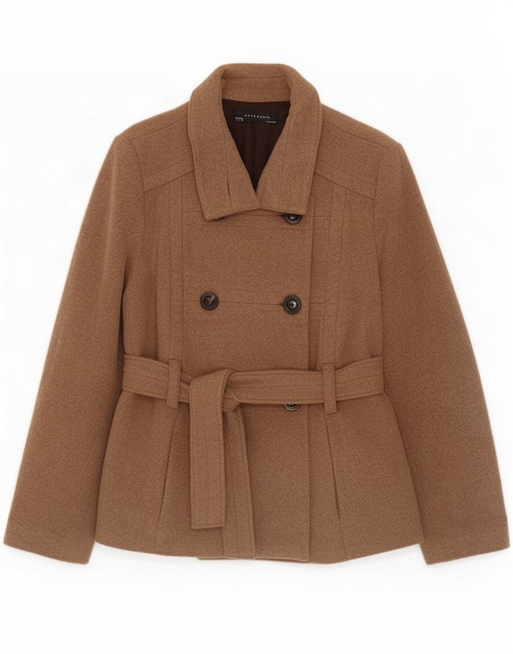Cappotto da marinaio da donna Zara UK 14 grande in lana marrone