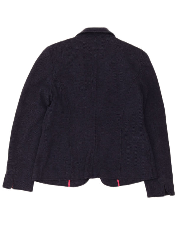 Giacca blazer da donna a 1 bottone Joules UK 14 grande blu navy a spina di pesce
