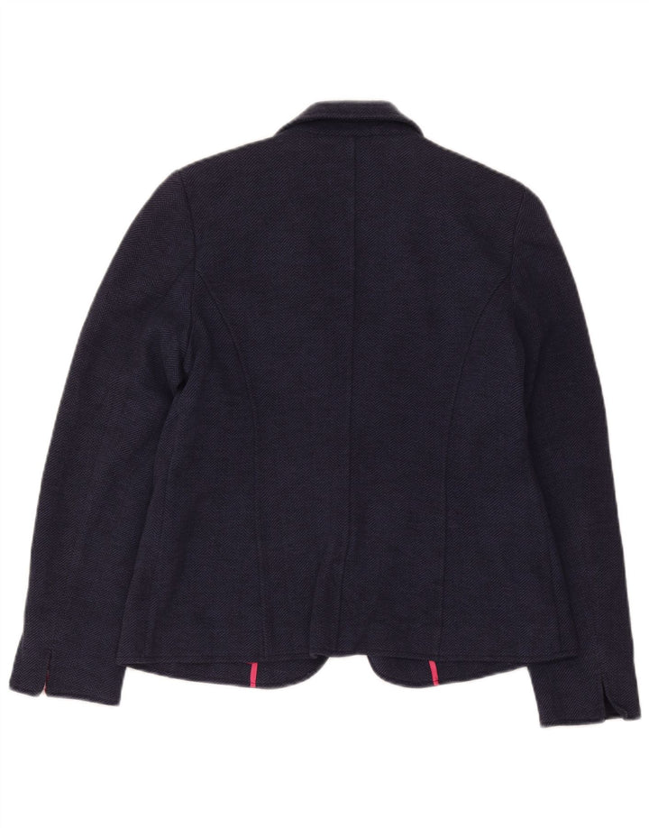 Giacca blazer da donna a 1 bottone Joules UK 14 grande blu navy a spina di pesce