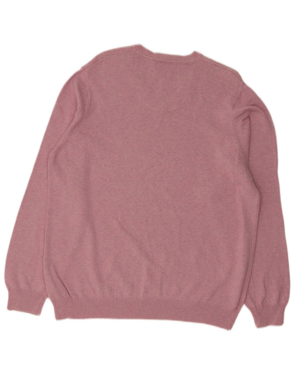 Maglione da uomo con scollo a V Marks & Spencer XL in cotone rosa