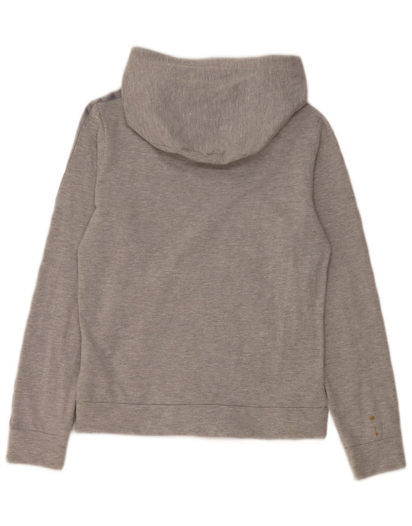Felpa con cappuccio da donna Adidas UK 12 cotone grigio medio