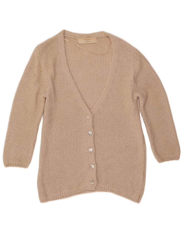 Maglione cardigan con maniche a 3/4 ZARA da donna UK 12 Beige medio
