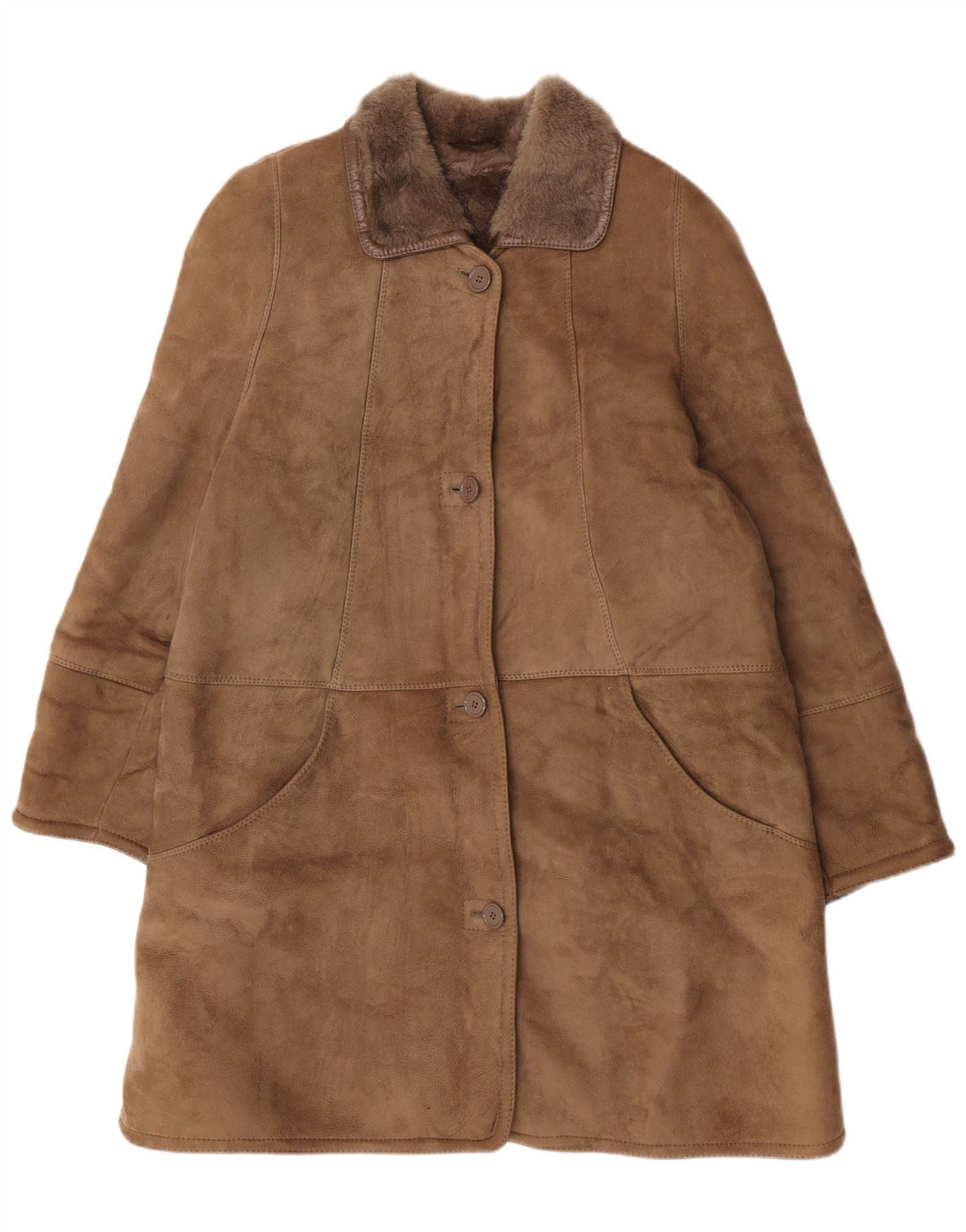 Cappotto in shearling oversize da donna Skinni IT 50 XL Shearling marrone
