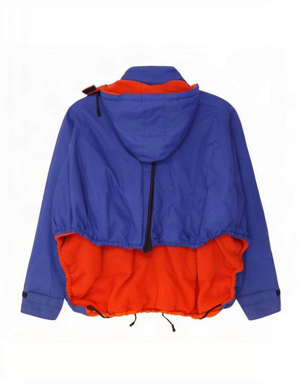 Vintage Mens Crop Hooded Anorak Ski Jacket One Size Blue