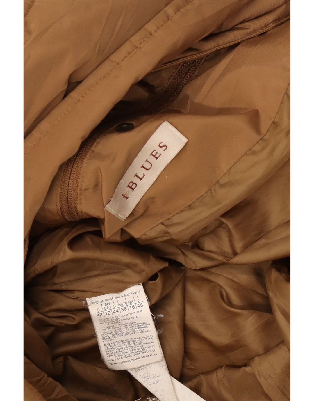 Cappotto imbottito da donna i Blues UK 16 grande poliestere marrone