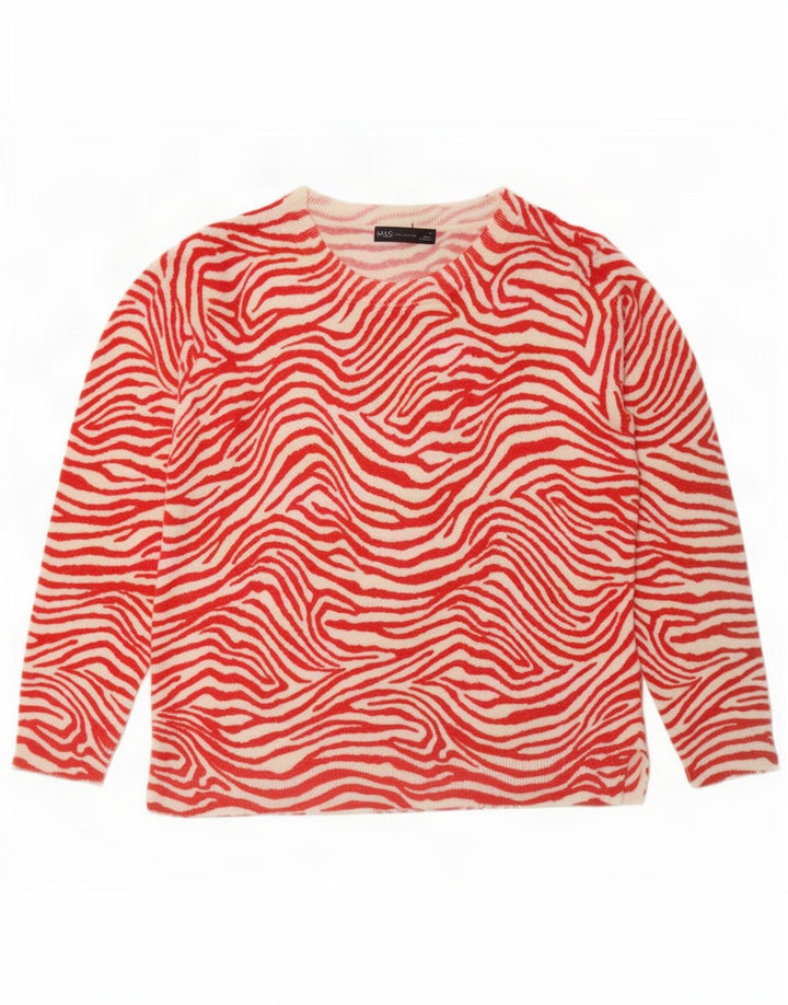 Maglione maglione con scollo a barca da donna Marks & Spencer UK 14 rosso medio