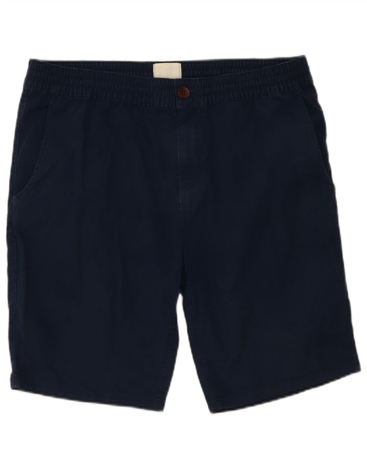 MARKS & SPENCER Pantaloncini chino da uomo grandi W36 cotone blu navy