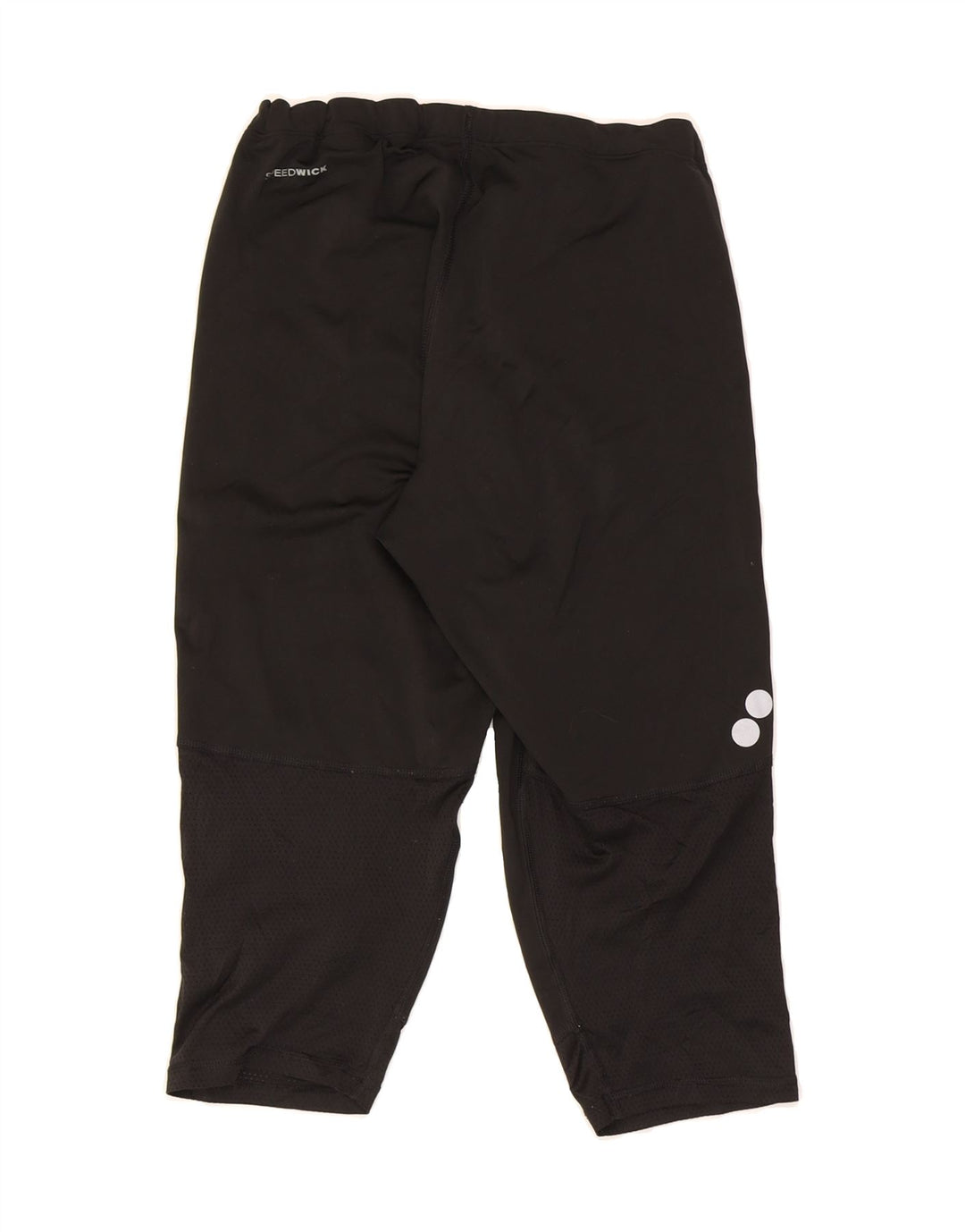 REEBOK Womens Graphic Capri Leggings UK 12/14 Medium  Black Polyester Vintage Reebok and Second-Hand Reebok from Messina Hembry 