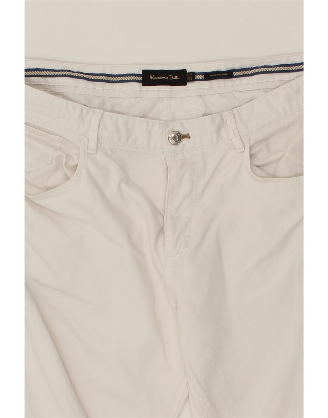 MASSIMO DUTTI Mens Slim Casual Trousers EU 44 Large W27 L33 White Vintage Massimo Dutti and Second-Hand Massimo Dutti from Messina Hembry 