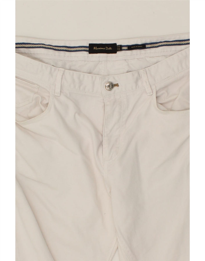 MASSIMO DUTTI Mens Slim Casual Trousers EU 44 Large W27 L33 White Vintage Massimo Dutti and Second-Hand Massimo Dutti from Messina Hembry 