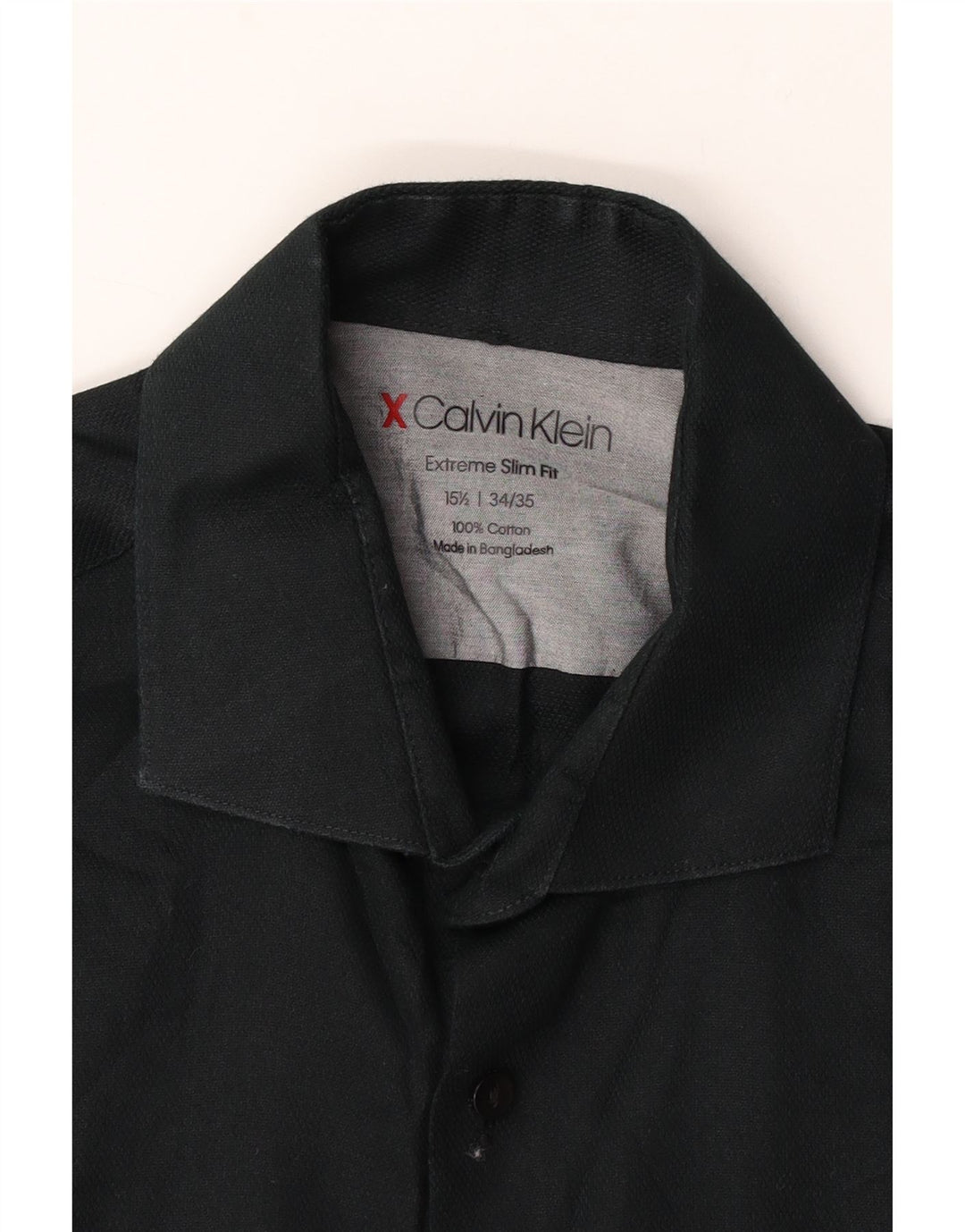Camicia da uomo extra slim fit Calvin Klein taglia 15 1/2 media cotone nero