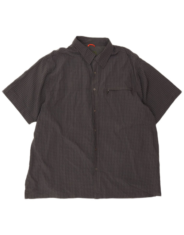 Camicia a maniche corte da uomo EDDIE BAUER 2XL Poliestere a quadri grigio