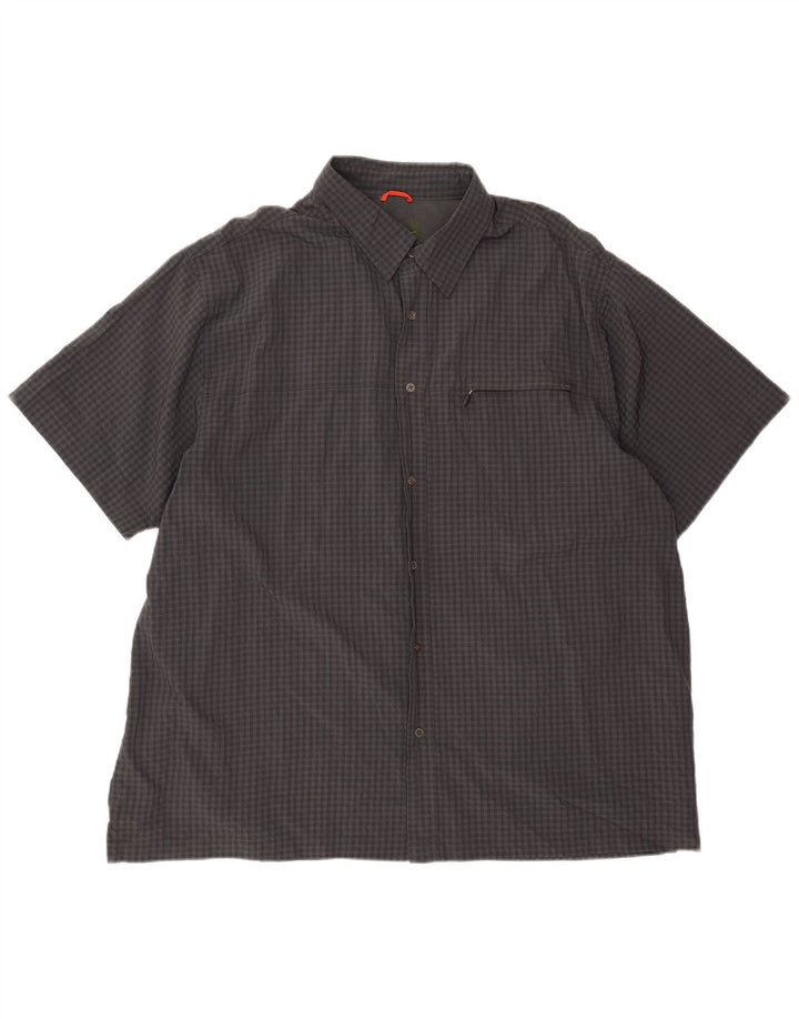 Camicia a maniche corte da uomo EDDIE BAUER 2XL Poliestere a quadri grigio