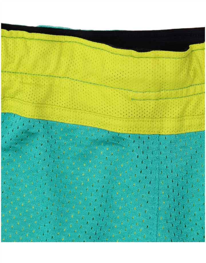 Pantaloncini sportivi Nike da donna UK 10 Small Verde Colourblock in poliestere