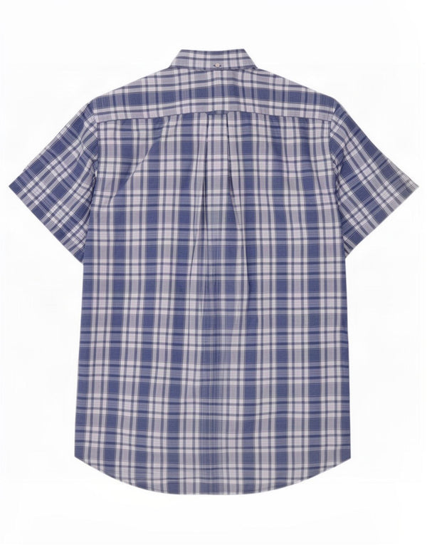 Gant Camicia da uomo a maniche corte vestibilità regolare taglia 41/42 16 1/2 grande quadri blu