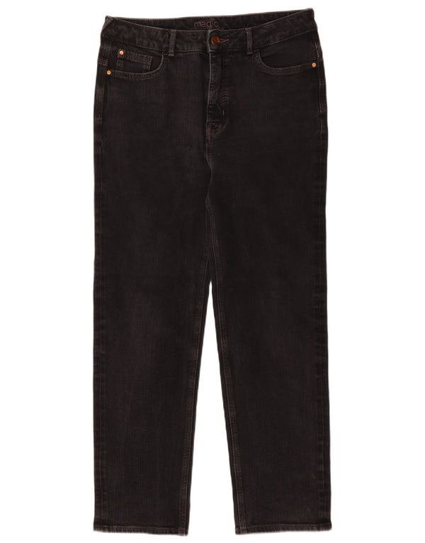 Jeans dritti da donna Marks & Spencer UK 14 Large W30 L26 Cotone nero