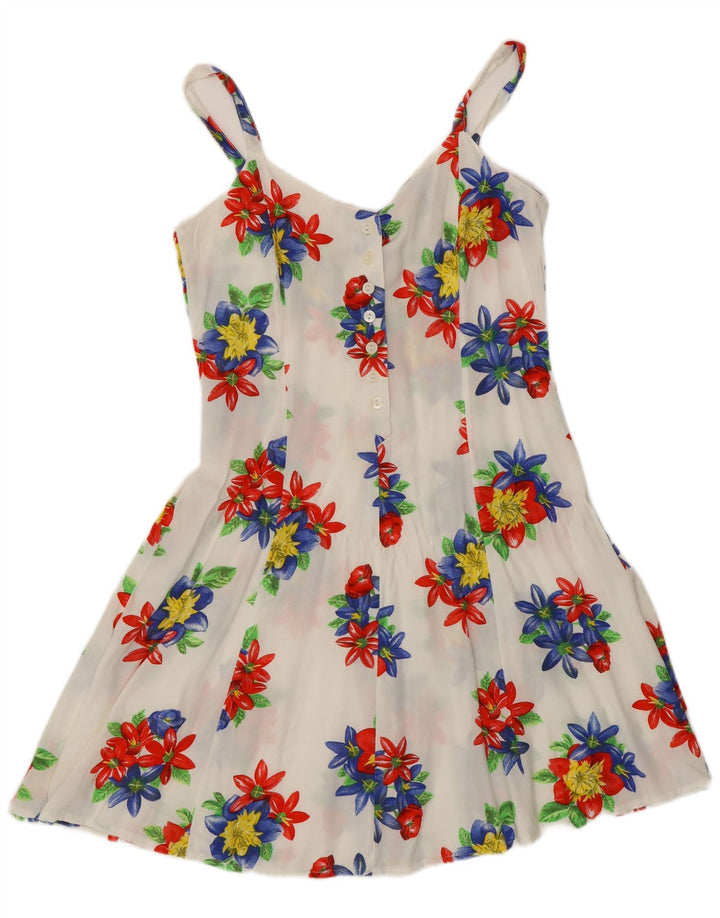 C&A Womens Sundress EU 38 Medium White Floral Viscose