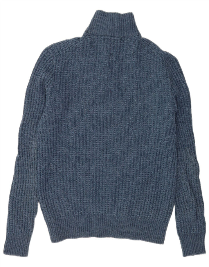 Maglione Gap da uomo con zip e collo piccolo in lana d'agnello blu