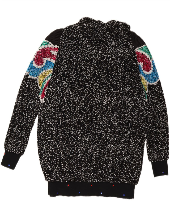 VIRGINIE Maglione oversize da donna con scollo a V UK 18 XL Nero