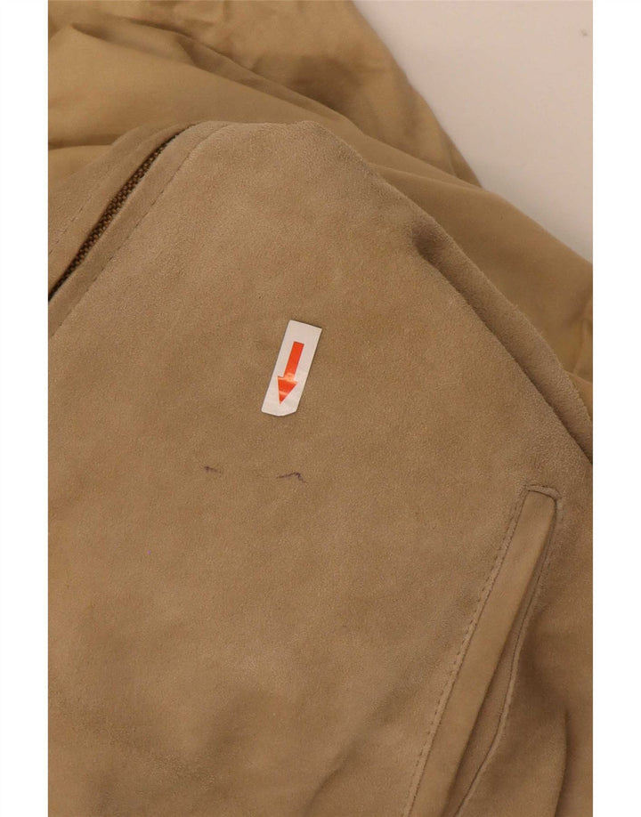 Giacca vintage reversibile in pelle scamosciata da uomo IT 48 in pelle beige medio