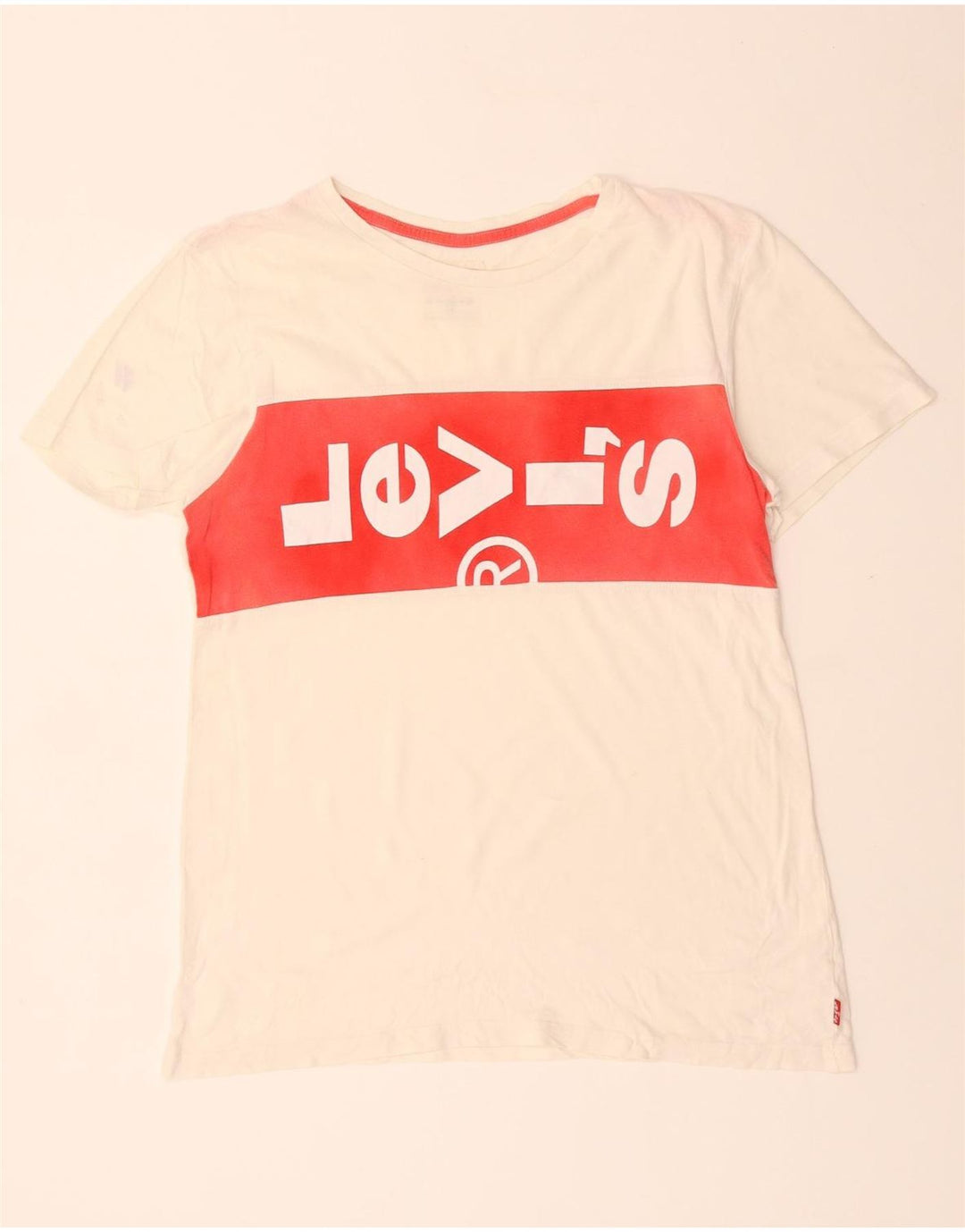 LEVI'S Boys Graphic T-Shirt Top 15-16 Years White Cotton