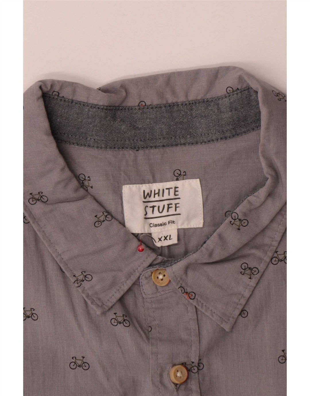 Camicia da uomo Classic Fit di White Stuff 2XL in cotone maculato grigio