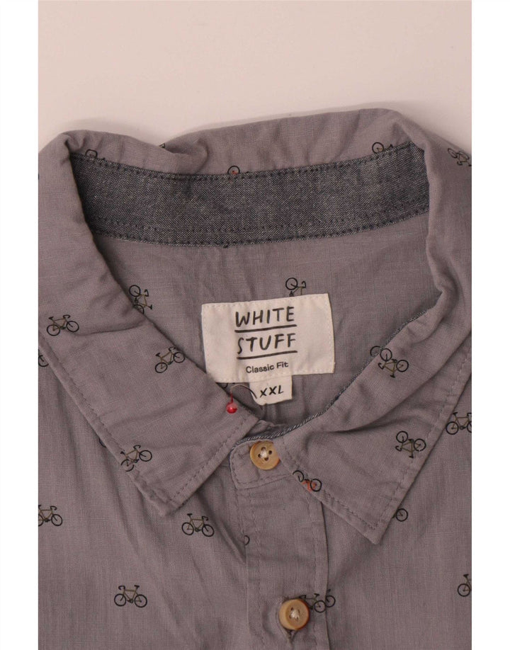 Camicia da uomo Classic Fit di White Stuff 2XL in cotone maculato grigio