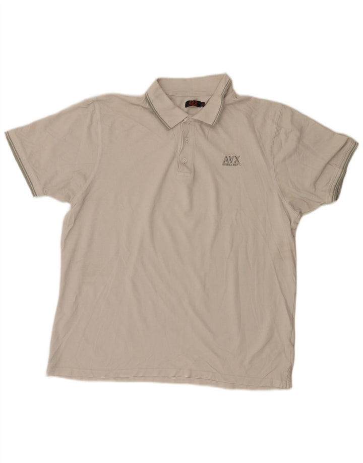 Polo da uomo Avirex 2XL in cotone a righe bianche