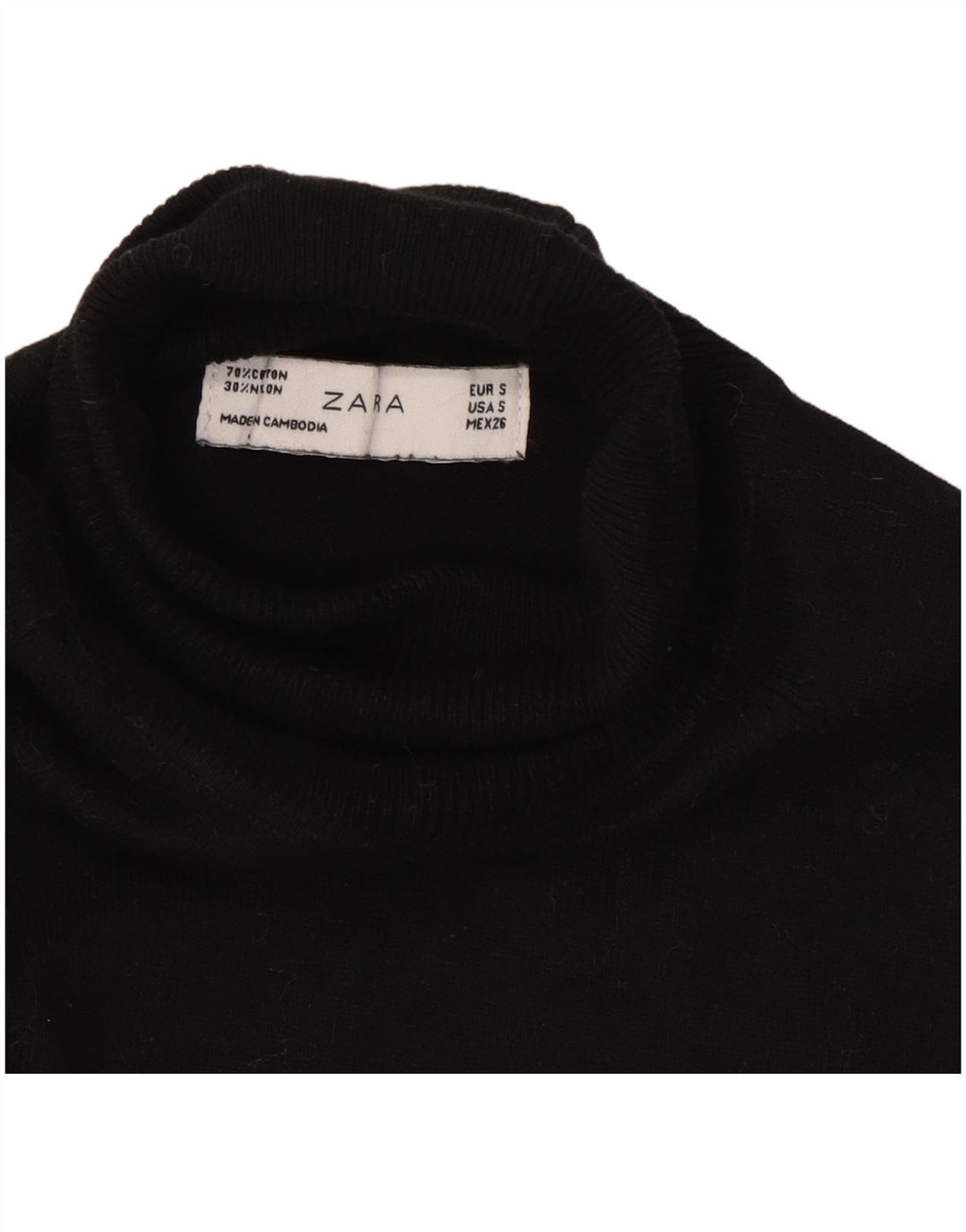 Maglione maglione a collo alto da donna Zara UK 8 piccolo nero