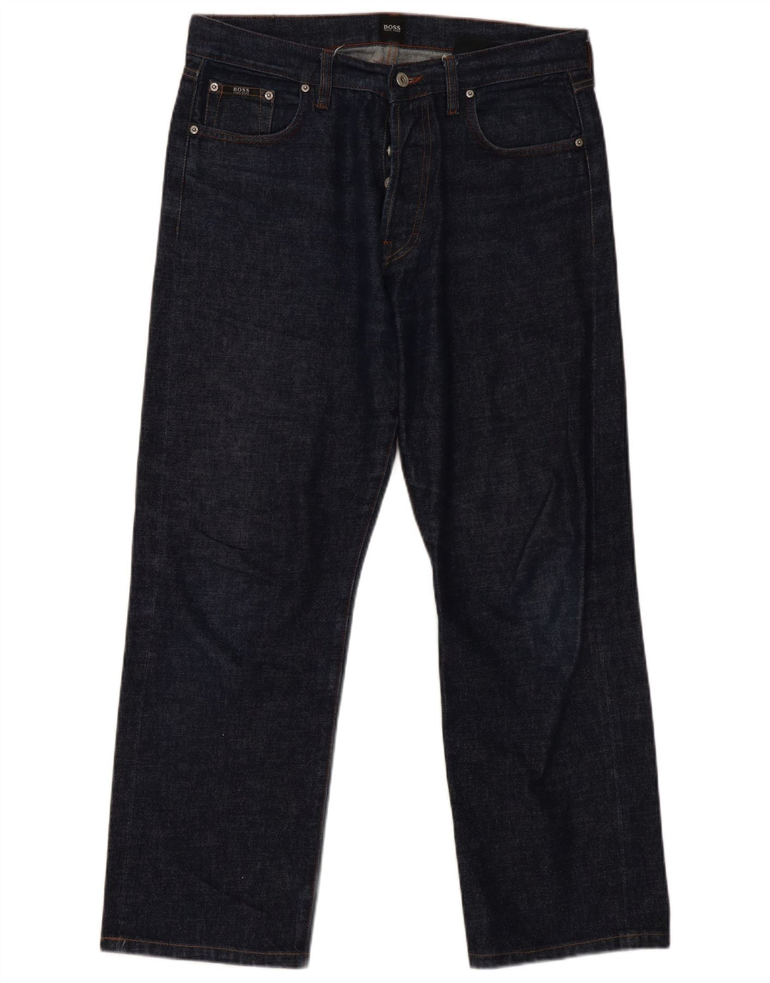 Jeans dritti da donna Hugo Boss W36 L30 cotone blu navy