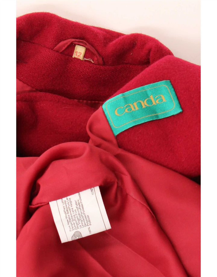 Cappotto doppiopetto da donna Canda UK 12 Lana nuova rossa media