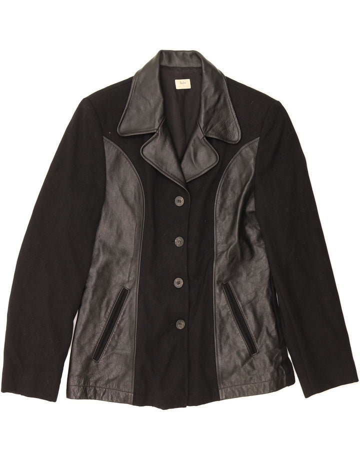 SISLEY Womens Overcoat IT 44 Medium Black Wool Vintage Sisley and Second-Hand Sisley from Messina Hembry 