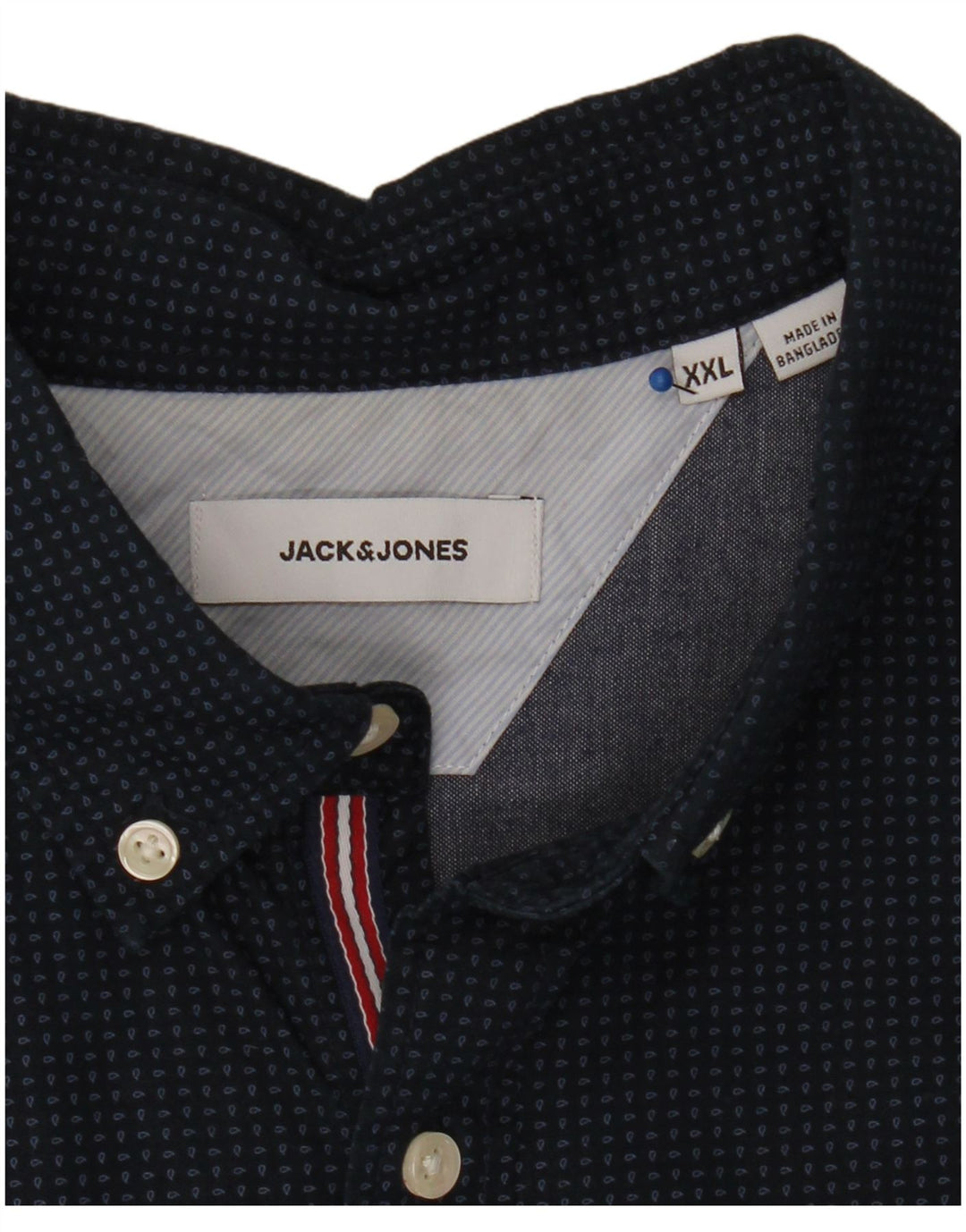 Camicia da uomo Jack & Jones 2XL blu navy con motivo cachemire